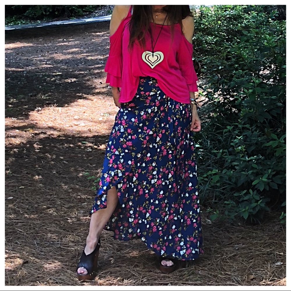 Bohemian chic Floral maxi full wrap skirt - Picture 4 of 8